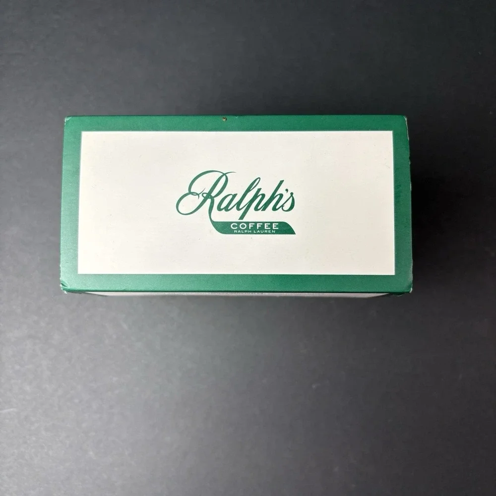 Ralph's Coffee Ralph Lauren Espresso Cup & Saucer Set NIB White Green